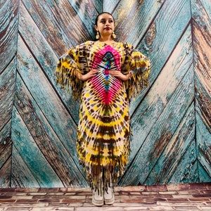 ARLO Festival Poncho Maxi Dress Tunic Hand Tiedye